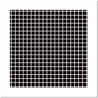 Black and White Graph Grid Pattern Posters and Art